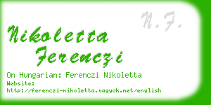 nikoletta ferenczi business card